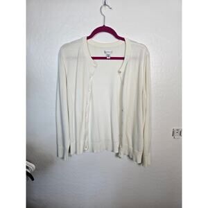 Croft & Barrow cardigan size petite xl cream color 60% Cotton